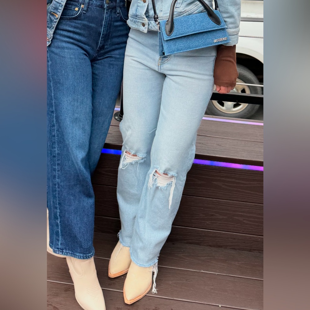 Redone 70s Stove Pipe High-Rise Stretch Crop Jeans. Size 25.